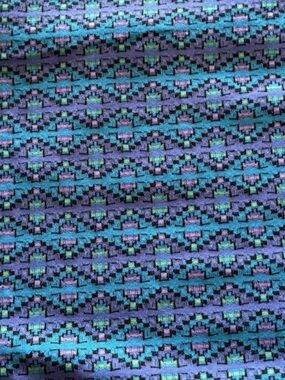 Vintage 1990s Turquoise Periwinkle Western Woven Knit Fabric Wide Width